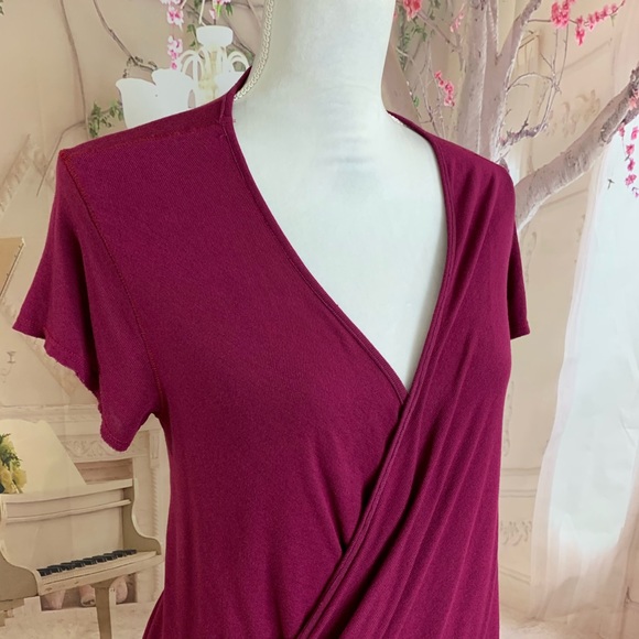 Free People Faux Wrap Berry Blouse - Picture 6 of 11